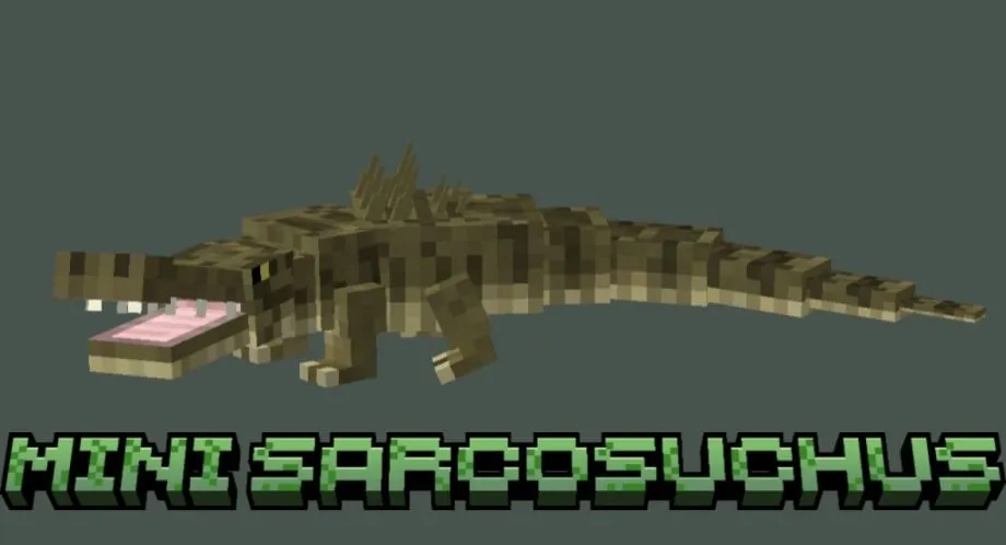 Thumbnail: 🦎 Mini Sarcosuchus – A Prehistoric Predator in Minecraft!