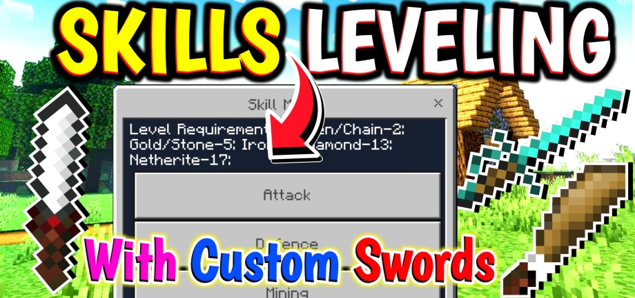 Thumbnail: Skills Leveling 1.4 - Added 40+ New Custom Swords