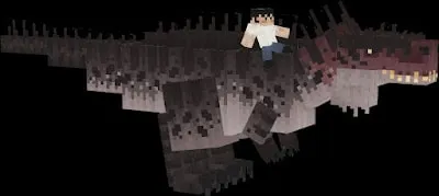 Blocky dinosaur with rider in game mod