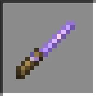 Purple pixelated sword icon.