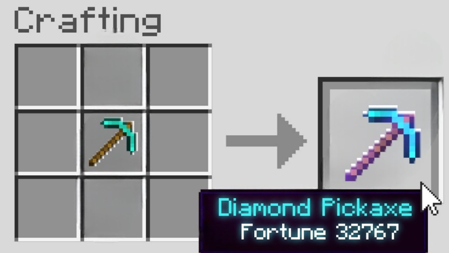 Thumbnail: Minecraft, But Crafting Enchants Level 32767!