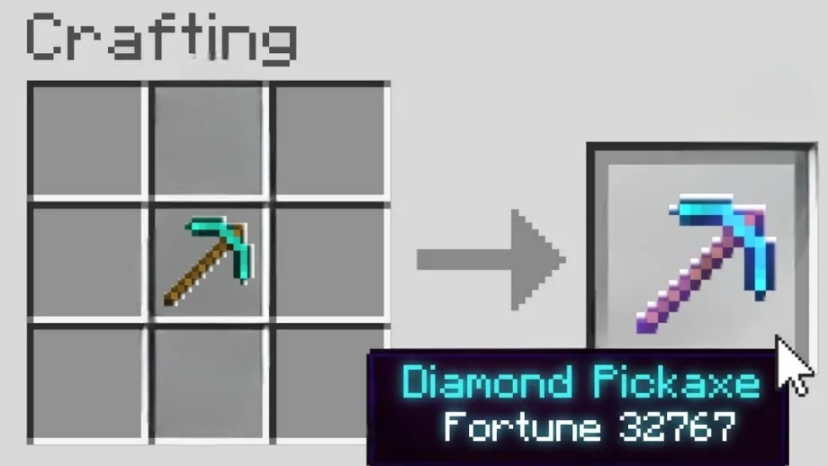 Thumbnail: Minecraft, But Crafting Enchants Level 32767!