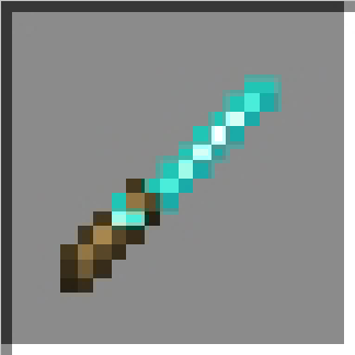 Pixelated sword icon.