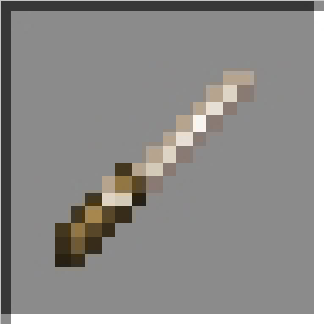 Pixelated magical wand icon.