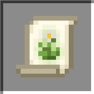 Scroll with a leaf design.