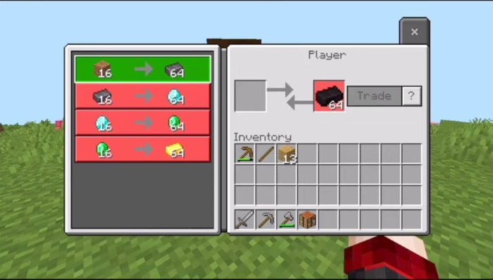 Trading screen with powerful items.