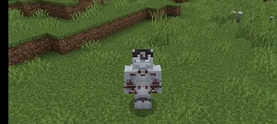 Blocky dinosaur character on grassy terrain