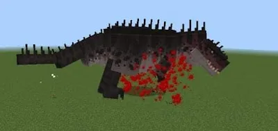 Blocky dinosaur with spikes and red effects