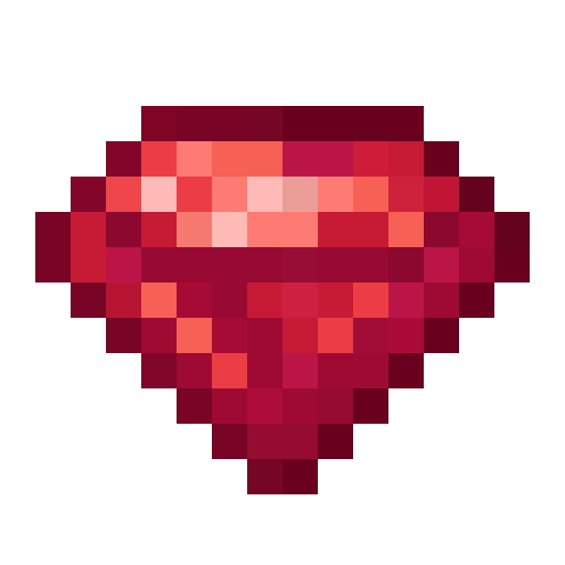 Red pixelated gemstone icon