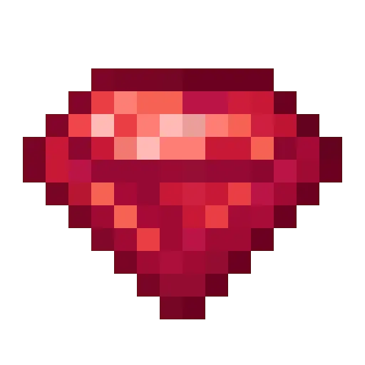 Red pixelated gemstone icon