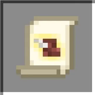Pixelated magical scroll icon.