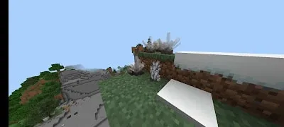 Snowy cliff with scattered crystal formations