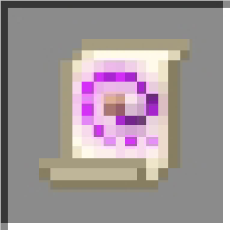 Pixelated magic scroll icon
