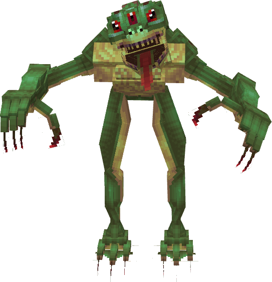 Pixelated green frog creature mod.