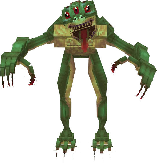 Pixelated green frog creature mod.