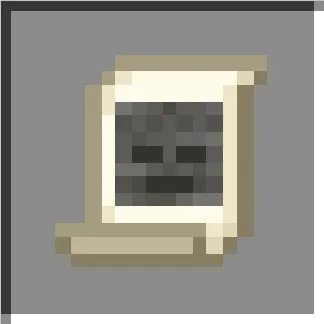 Pixelated magic spell scroll icon.