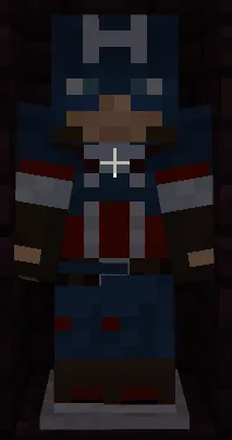 Blocky Captain America superhero skin