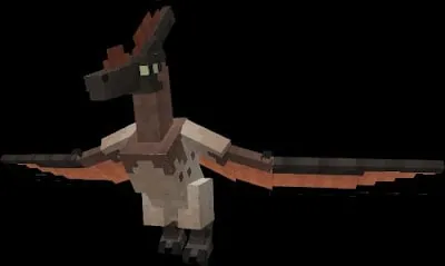 Blocky flying dinosaur with outstretched wings