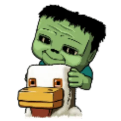 Zombie riding a chicken character.