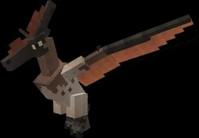Blocky flying dinosaur with brown wings