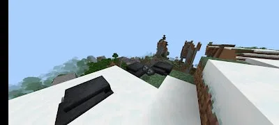 Dinosaurs on snowy mountain terrain