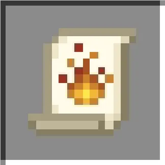Scroll with a fiery spell icon.