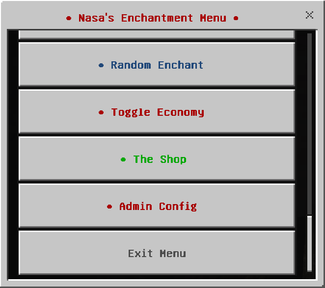 Enchantments Menu: Screenshot 1