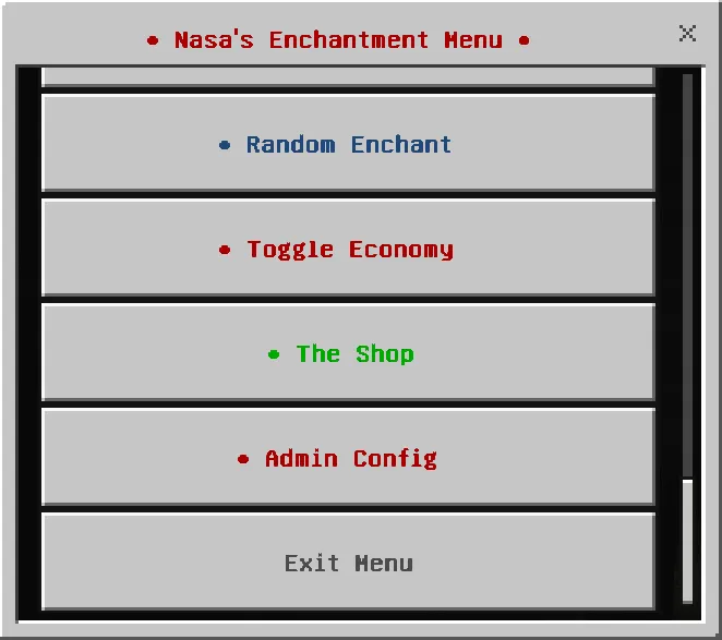 Enchantments Menu: Screenshot 1