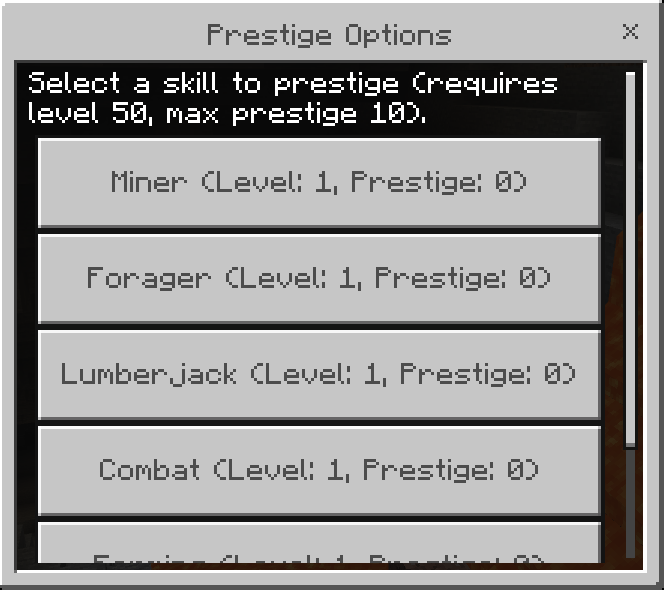 Skill Levels and Prestige System screenshot №1