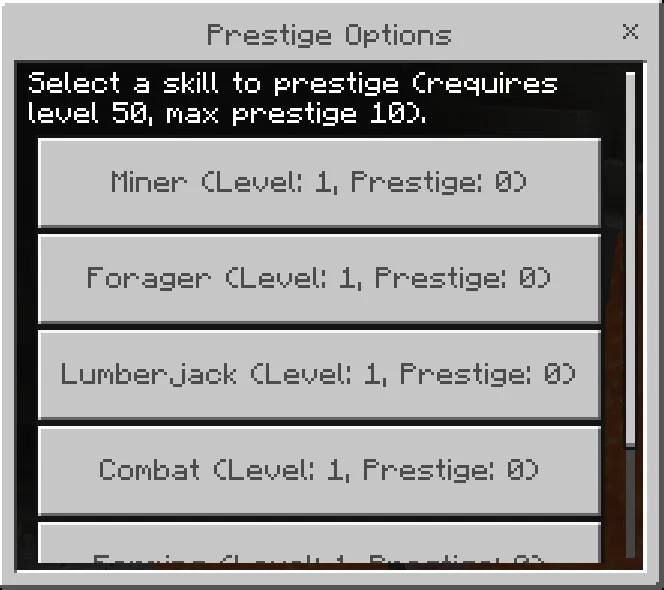 Skill Levels and Prestige System screenshot №1