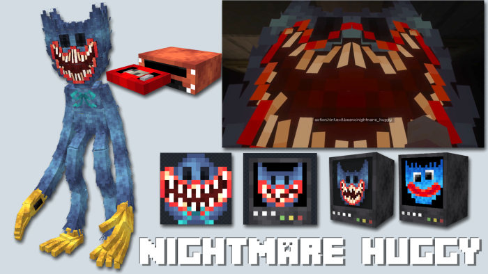 Nightmare Huggy mod elements displayed.
