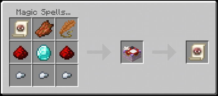 Crafting magic spell scroll in-game.