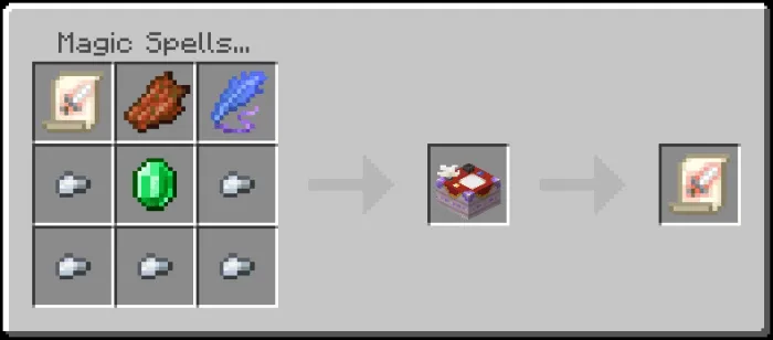Crafting interface for magic spell.