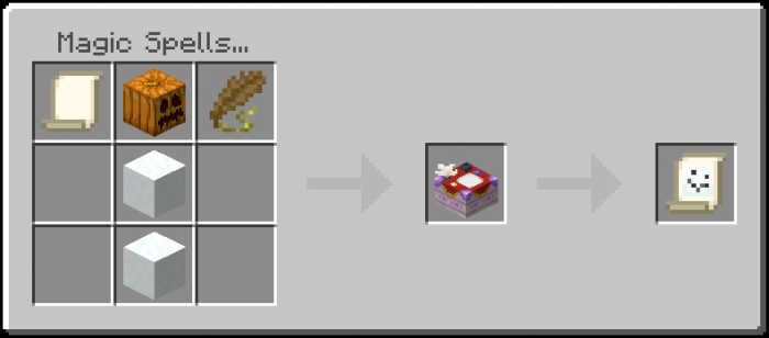 Crafting recipe for magic scroll.