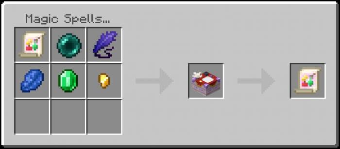 Crafting menu with spell components.