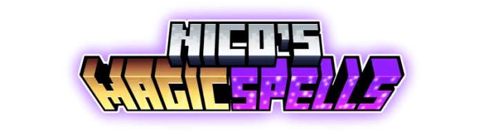 Nicos Magic Spells logo in pixel art.