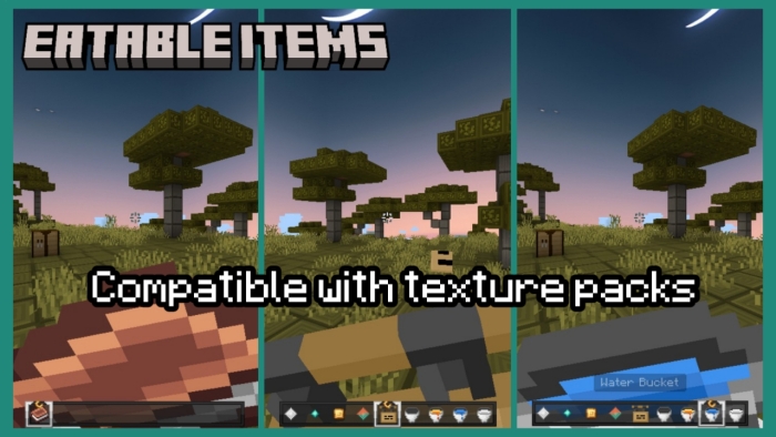 Eatable Items Addon preview images.