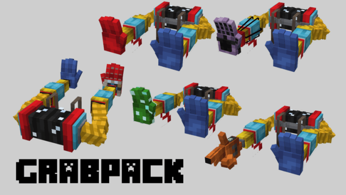 Colorful Grabpack designs displayed.