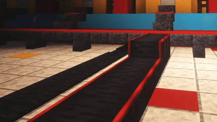 Blocky conveyor belt in a game mod.