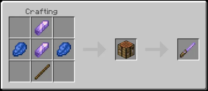 Crafting a magic wand with gems.