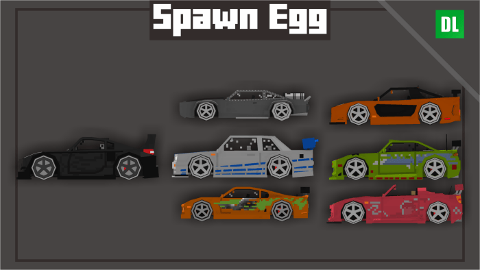 Fast and Furious Vehicle Spawn Eggs