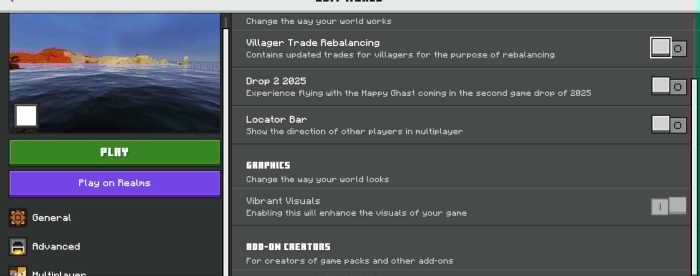 Game settings menu with graphics options.