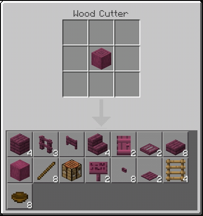 Crafting wooden items with Wood Cutter.