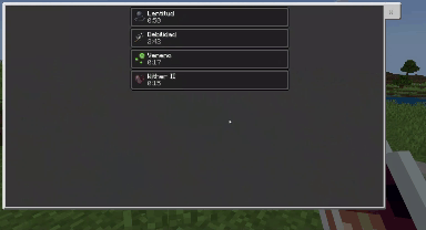 Potion effects menu display.