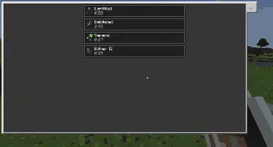 Potion effects menu display.
