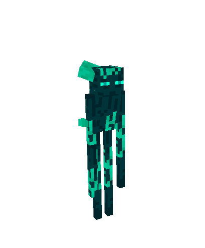 Glowing blocky creature model.