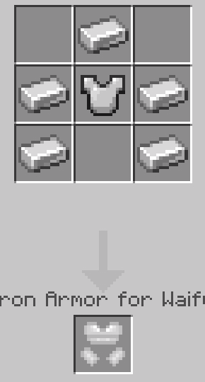 Crafting iron armor for waifus.