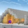 Asian-themed blocks in snowy setting.