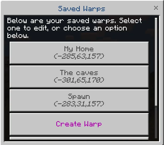 Nasa's TP/Player Warps screenshot 2