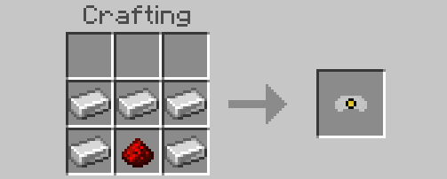 Crafting recipe for a miners helmet.